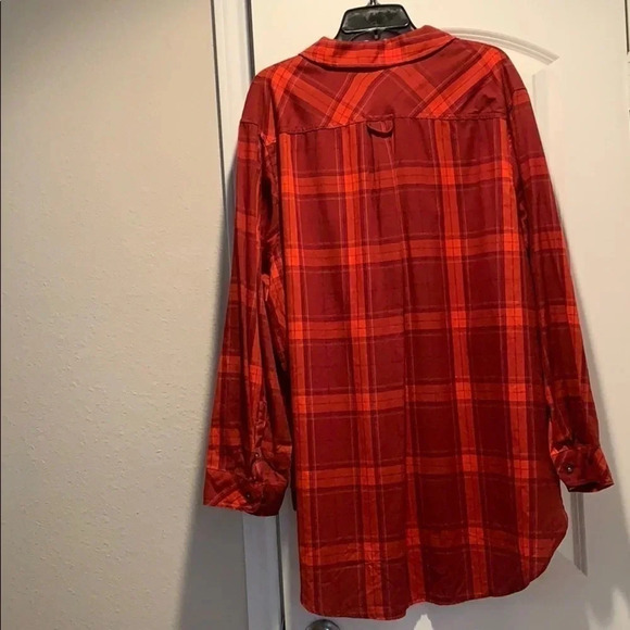 Ava & Viv Red Plaid Button Down Shirt Size 3X New - Picture 3 of 10